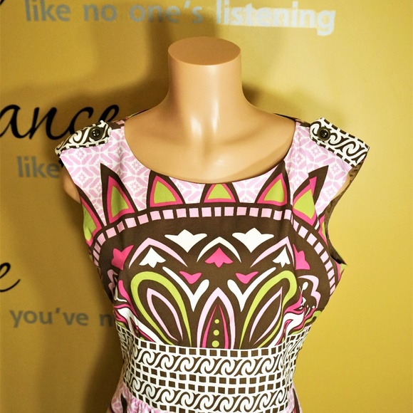 NICOLE MILLER Flower Print Dress Size 12 - Picture 2 of 8